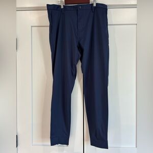 Rhone Commuter Slim Fit  Mens 35 x 30 Navy Blue Nylon Stretch Jogger Pants Zip